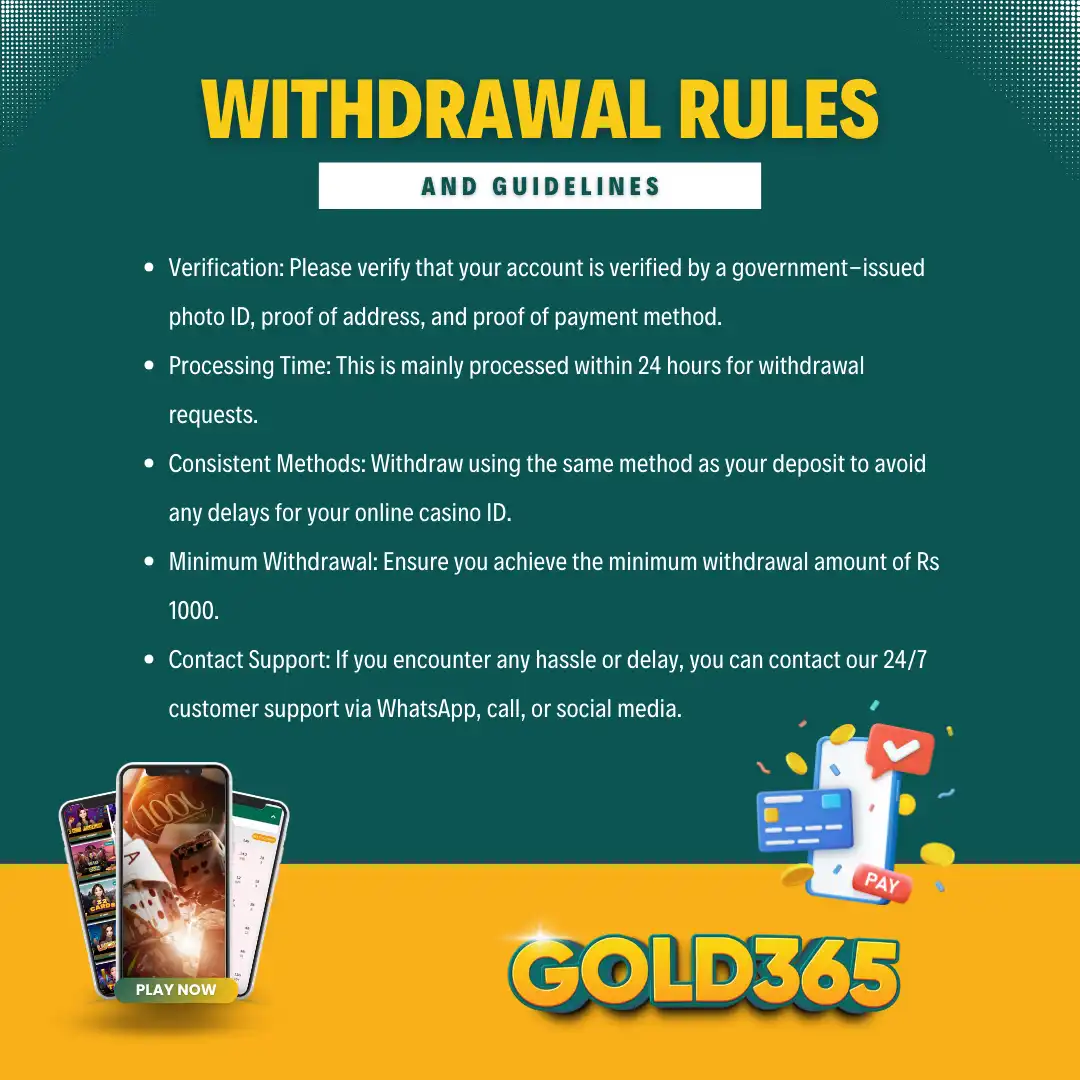 withdrawal rules gold365